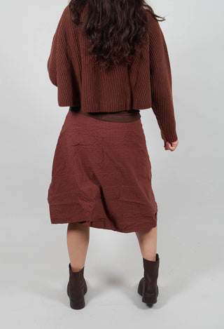 Draped A-Line Skirt in Henna 3D Optic  - 2240304