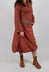 Draped A-Line Skirt in Terracotta 3D Optic - 2240304