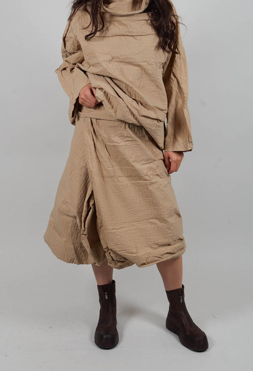 Draped A-Line Skirt in Clay 3D Optic  - 2240304