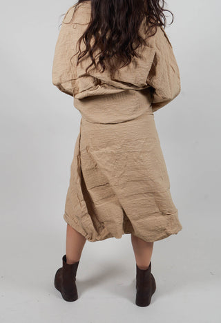 Draped A-Line Skirt in Clay 3D Optic  - 2240304