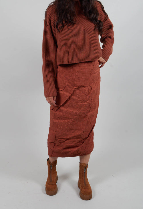 Pencil Skirt in Terracotta 3D Optic  - 2240308