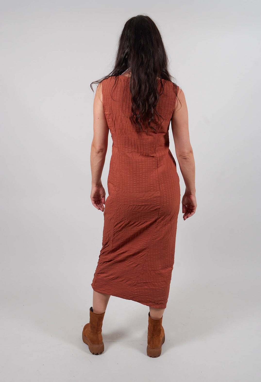 Shift Dress in Terracotta 3D Optic  - 2240911