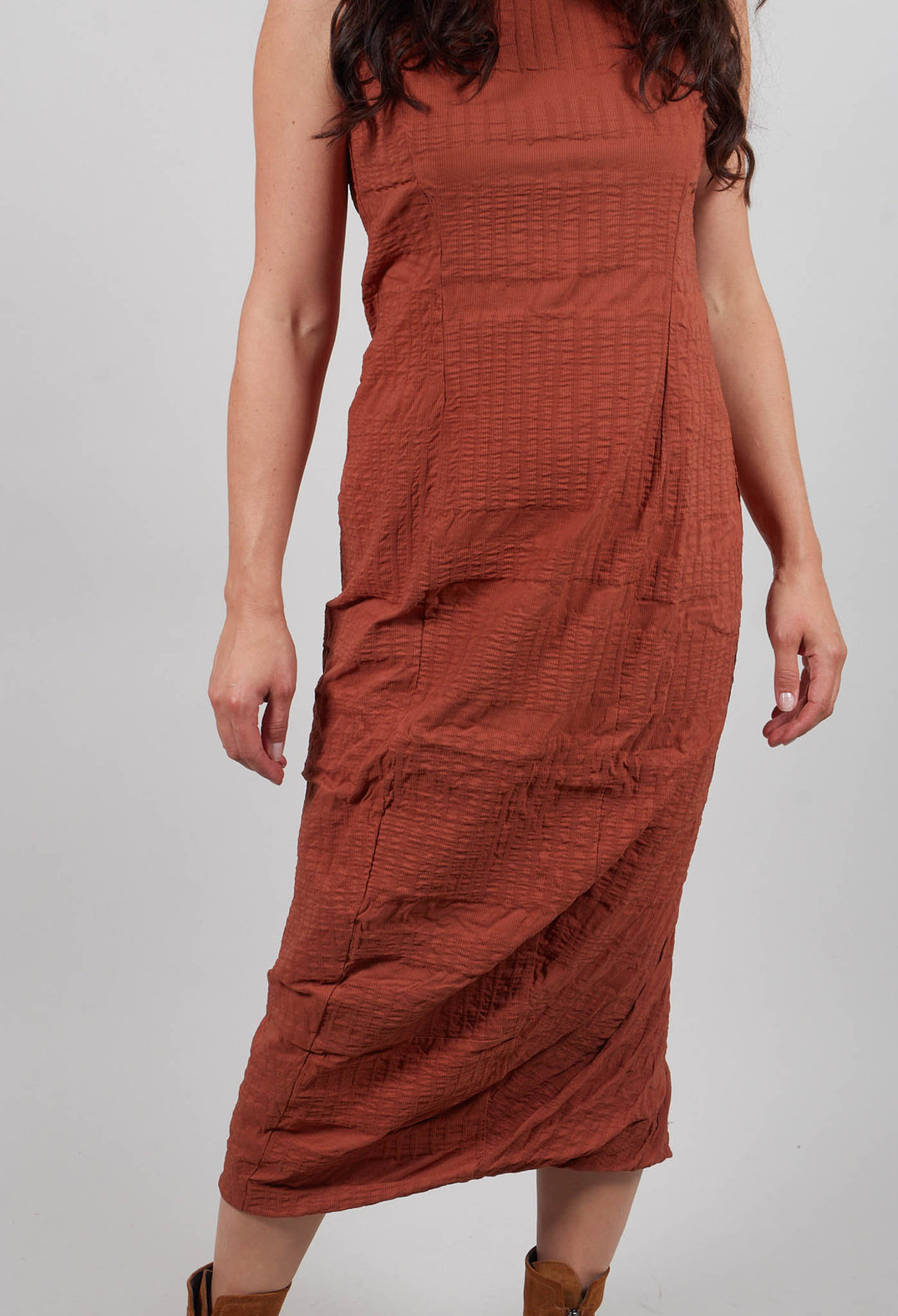 Shift Dress in Terracotta 3D Optic  - 2240911