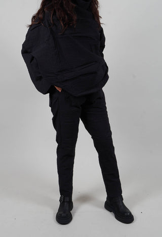 Pull On Trousers in Black 3D Optic - 2240113