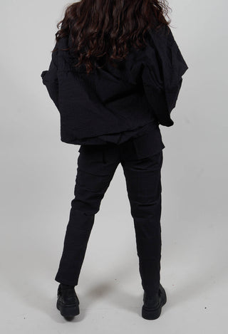 Pull On Trousers in Black 3D Optic - 2240113