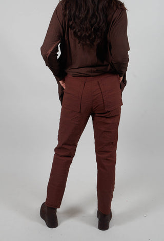 Pull On Trousers in Henna 3D Optic  - 2240113