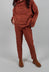 Pull On Trousers in Terracotta 3D Optic  - 2240113