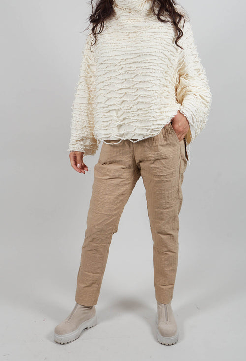 Pull On Trousers in Clay 3D Optic  - 2240113