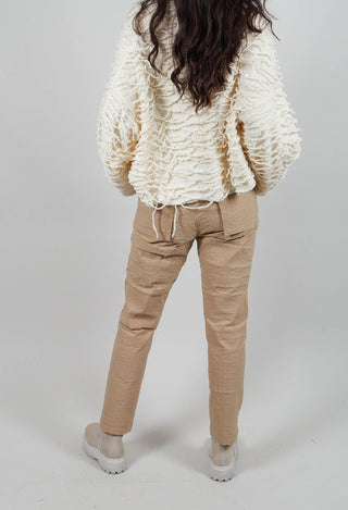 Pull On Trousers in Clay 3D Optic  - 2240113