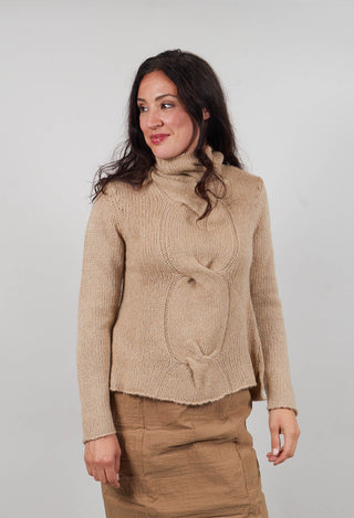 Cable Jumper in Clay Melange  - 2250703