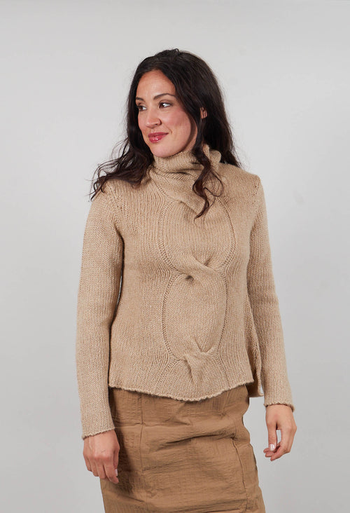 Cable Jumper in Clay Melange  - 2250703