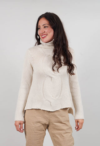 Cable Jumper in Ivory Melange - 2250703