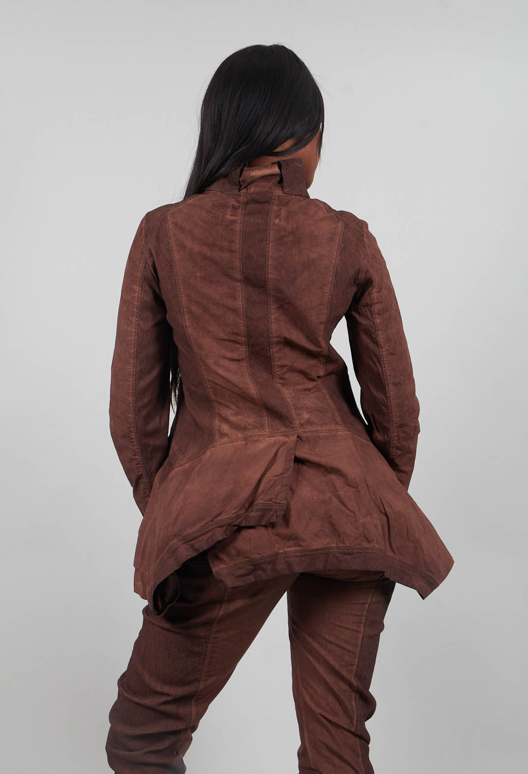 Curved Hem Jacket in Henna Cloud  - 2261101