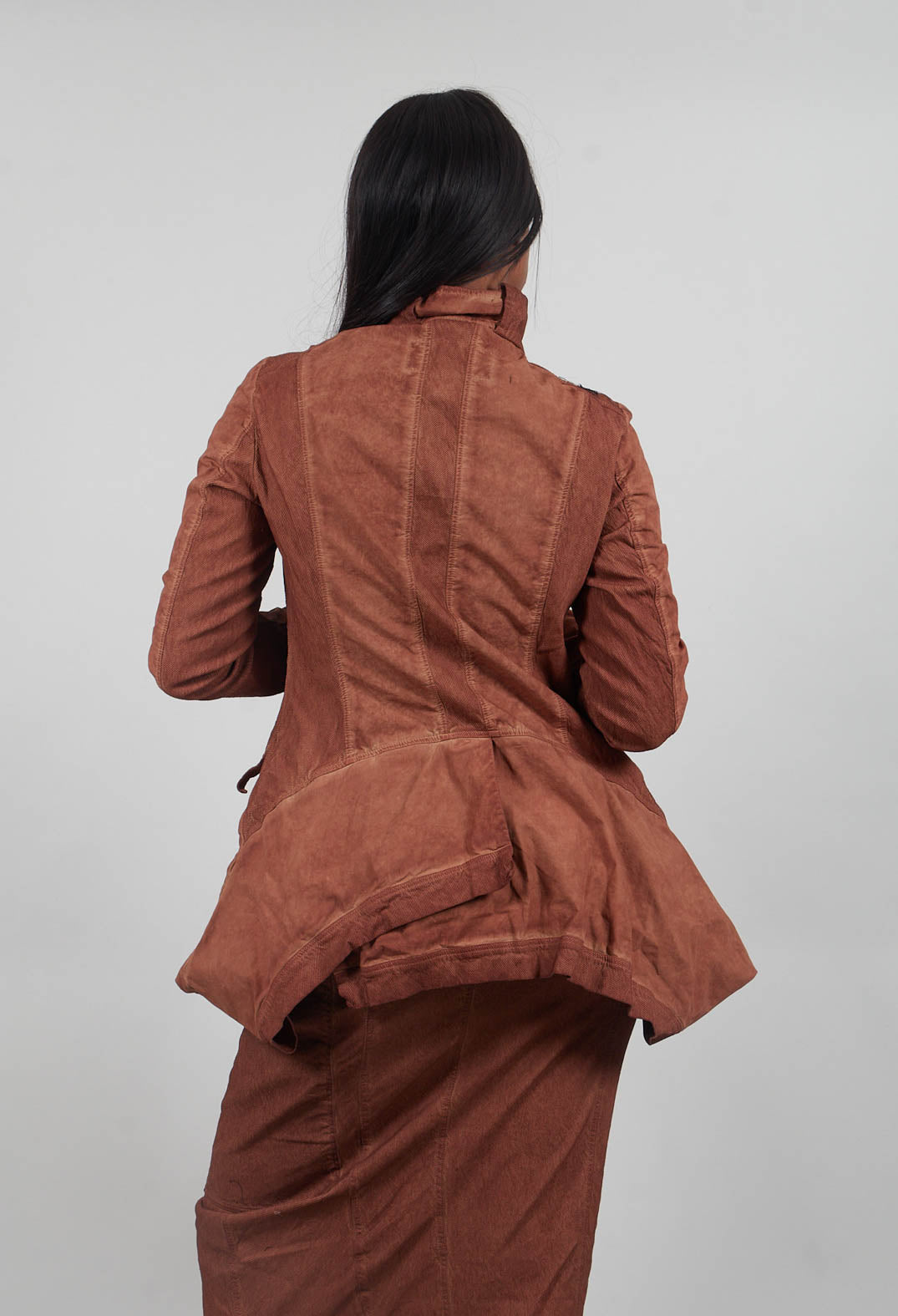 Curved Hem Jacket in Terracotta Cloud  - 2261101