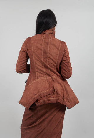 Curved Hem Jacket in Terracotta Cloud  - 2261101
