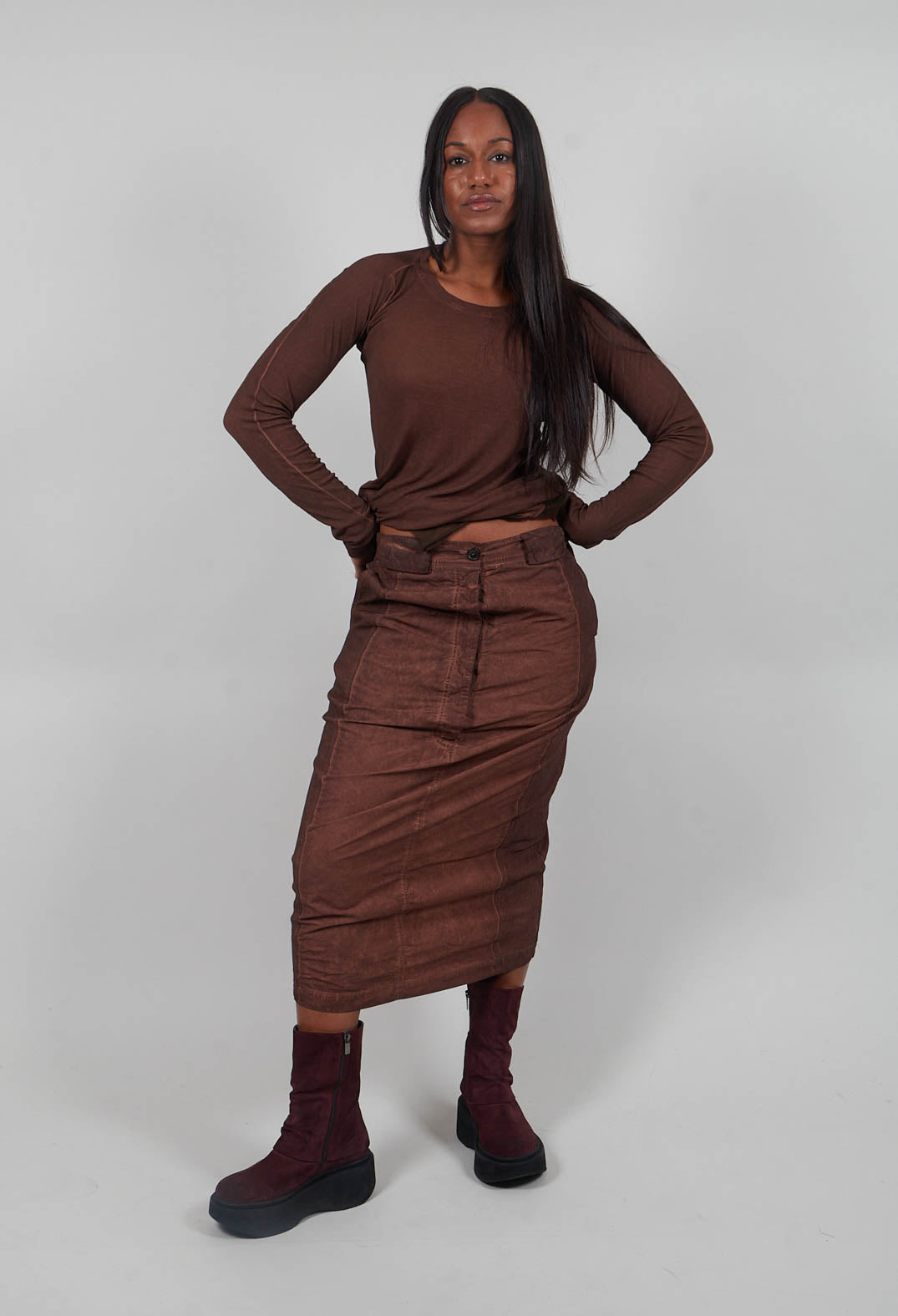 Fitted Skirt in Henna Cloud  - 2260303