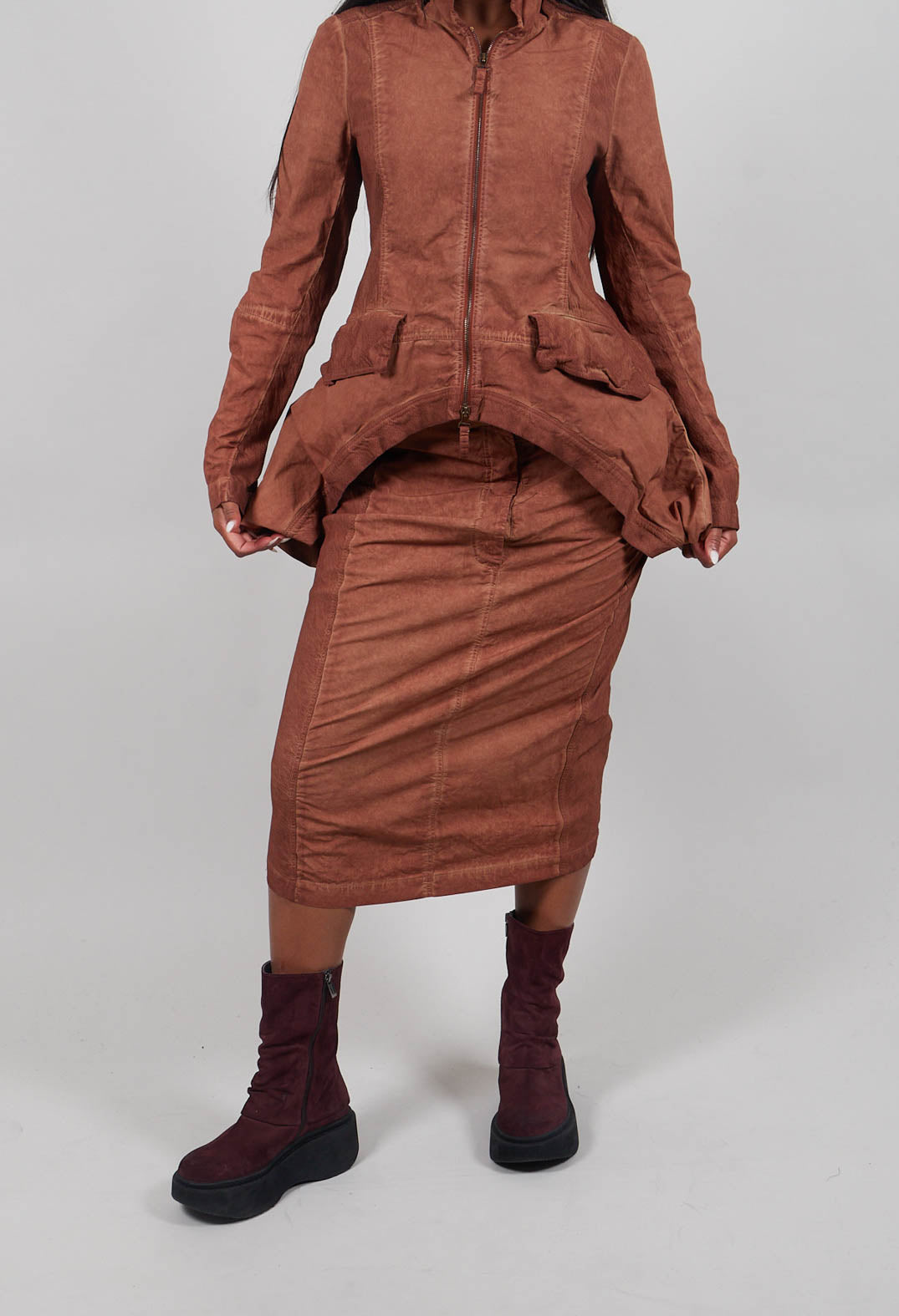 Fitted Skirt in Terracotta Cloud - 2260303