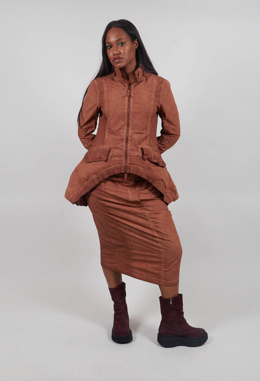 Fitted Skirt in Terracotta Cloud - 2260303