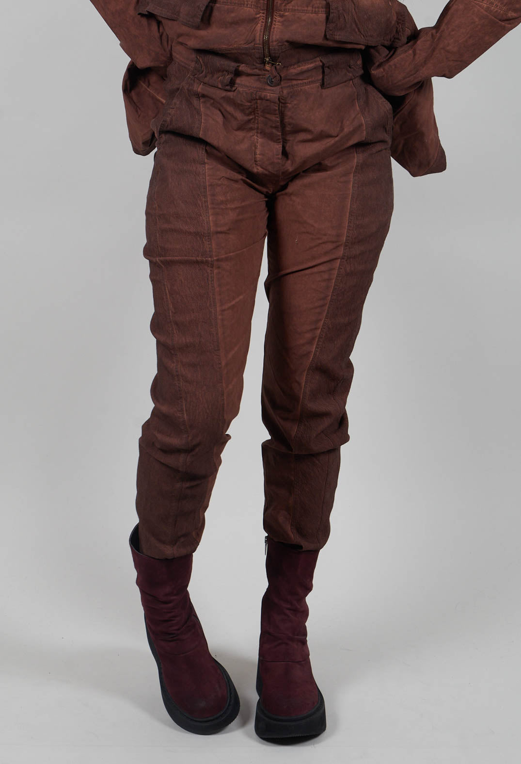Seam Detail Trousers in Henna Cloud  - 2260104