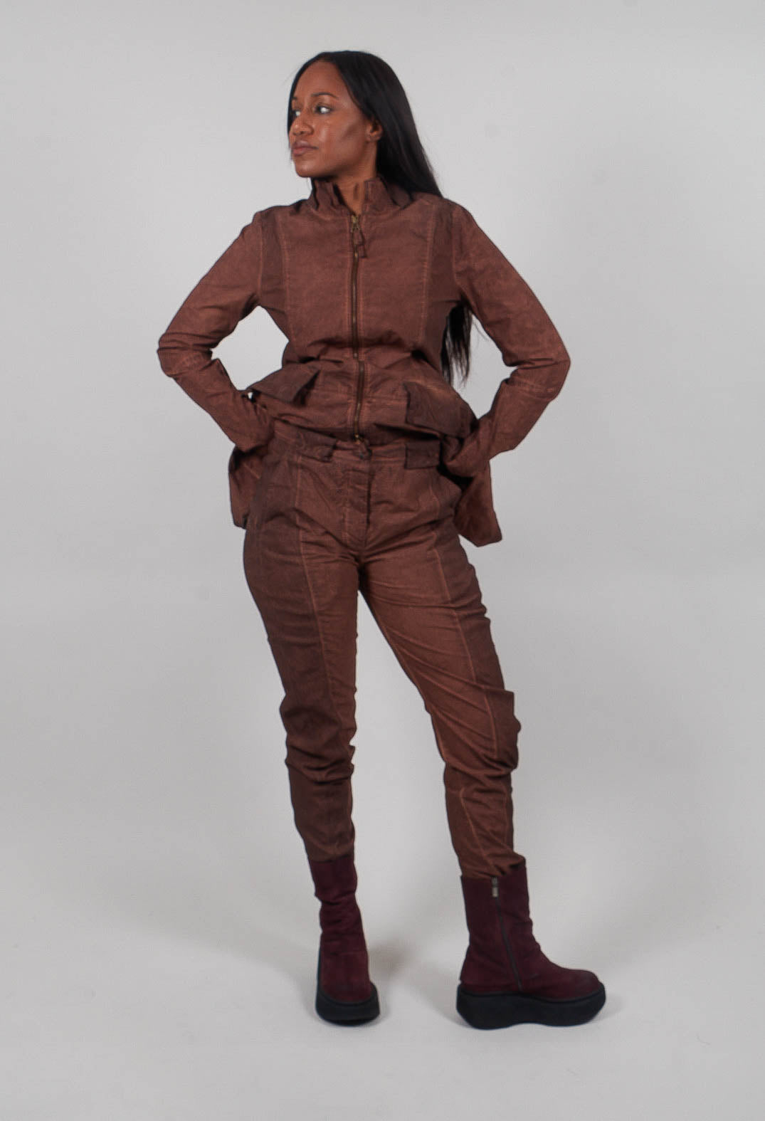 Seam Detail Trousers in Henna Cloud  - 2260104