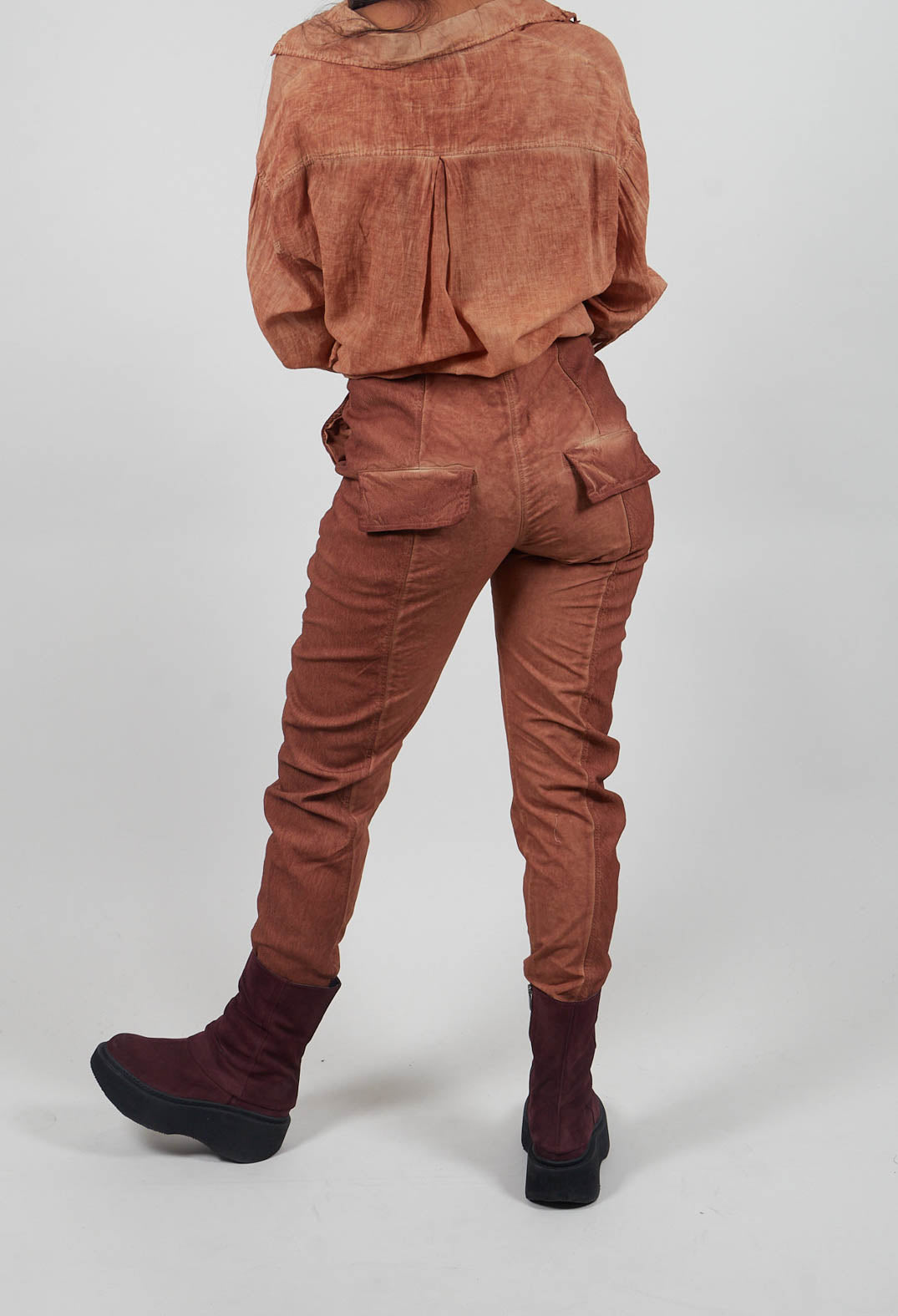 Seam Detail Trousers in Terracotta Cloud  - 2260104