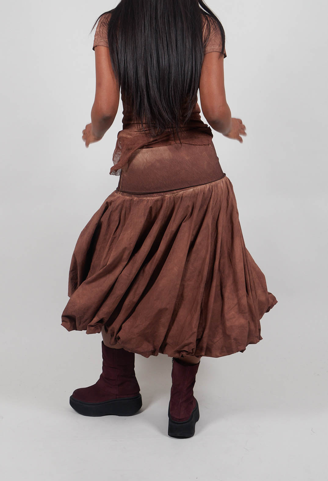 Bubble Hem Skirt in Henna Cloud  - 2260307