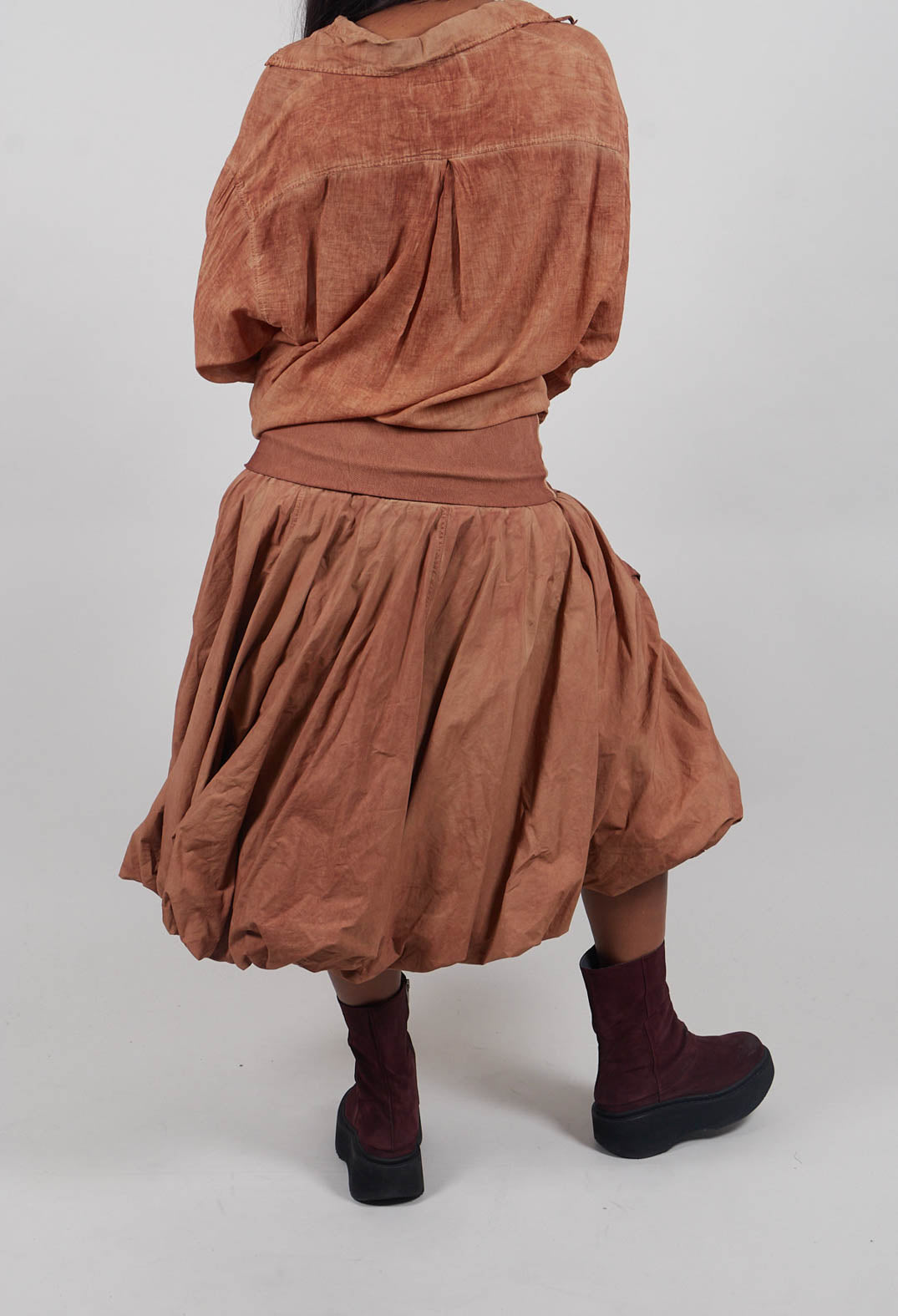 Bubble Hem Skirt in Terracotta Cloud - 2260307