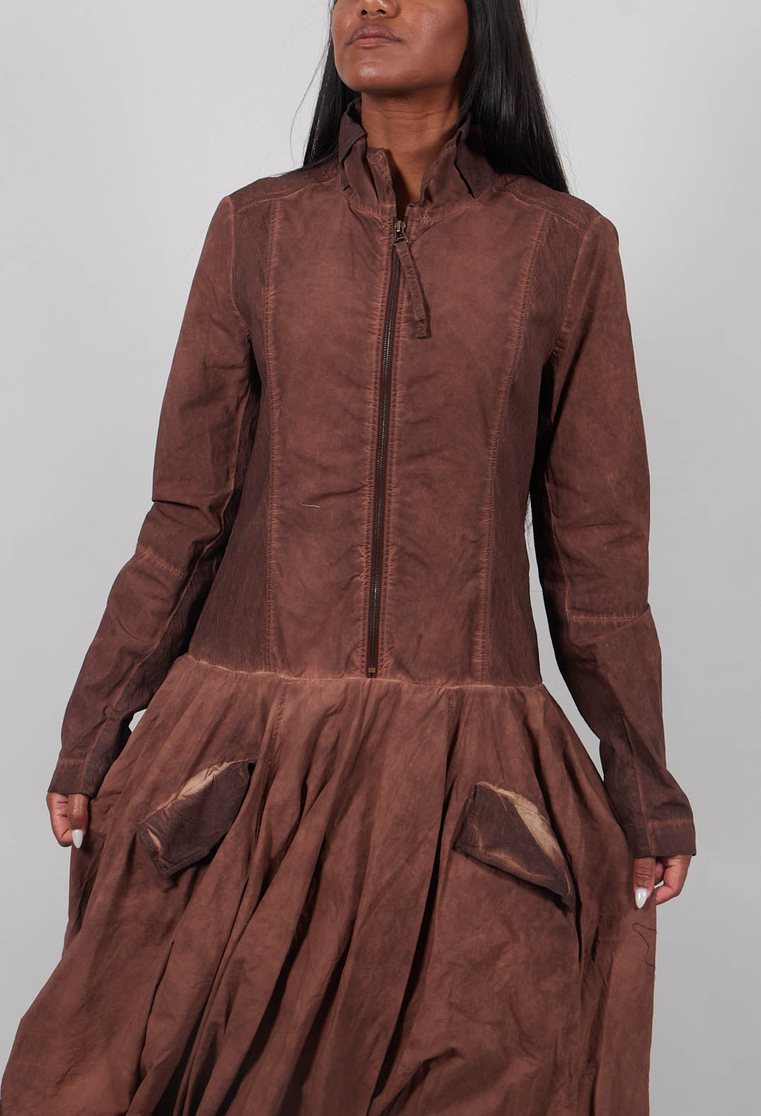 Bubble Hem Dress in Henna Cloud - 2260908
