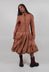 Bubble Hem Dress in Terracotta Cloud  - 2260908