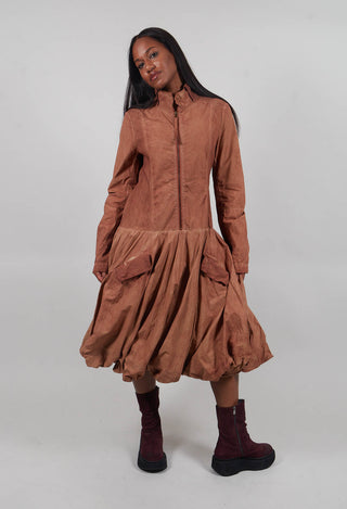 Bubble Hem Dress in Terracotta Cloud  - 2260908