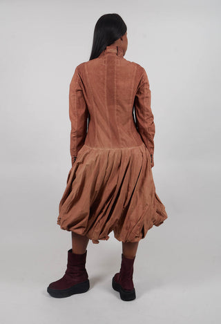 Bubble Hem Dress in Terracotta Cloud  - 2260908