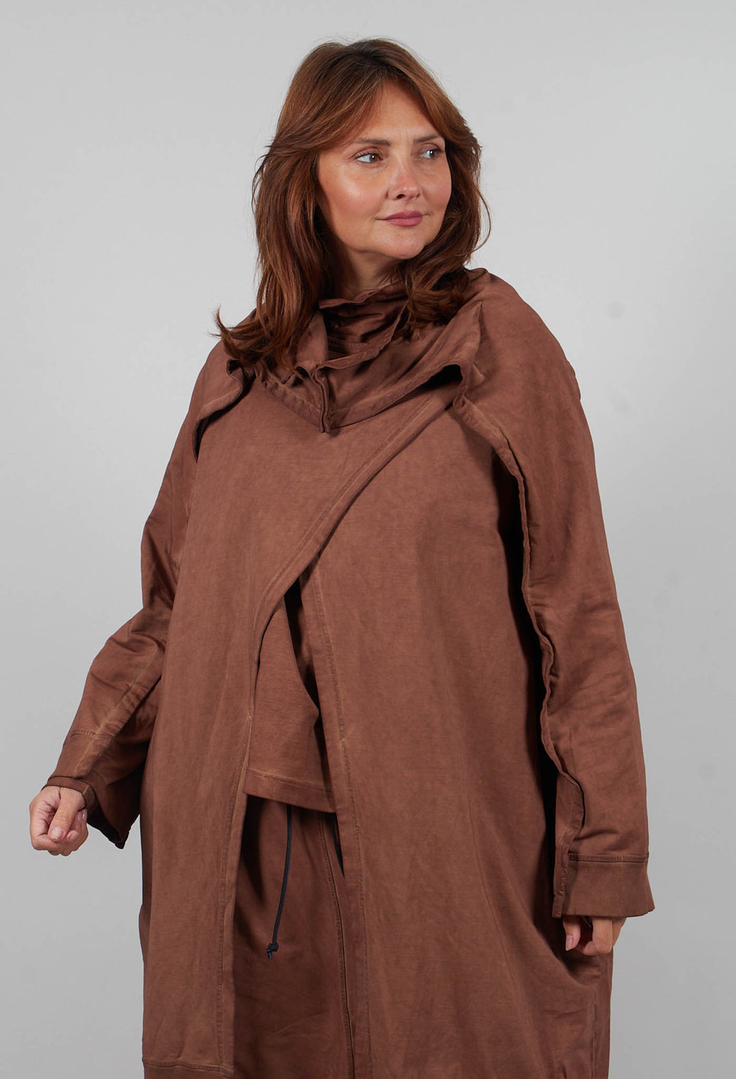 Jersey Over Dress in Terracotta Cloud  - 2280905