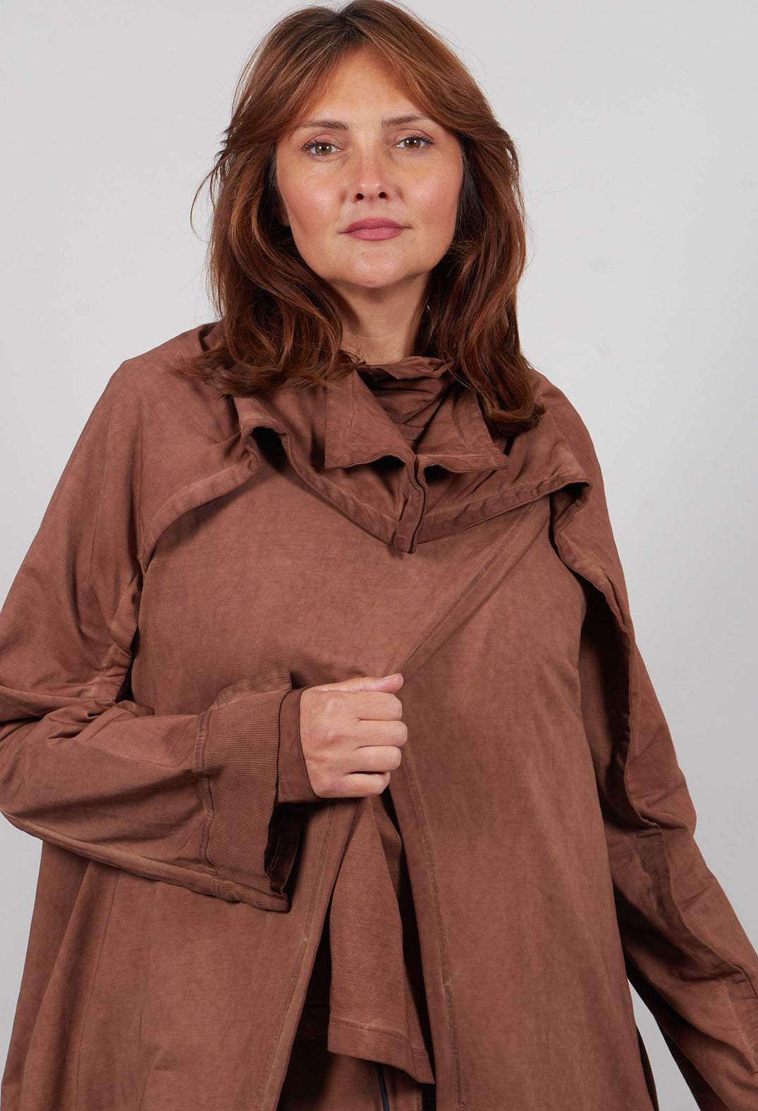 Jersey Over Dress in Terracotta Cloud  - 2280905