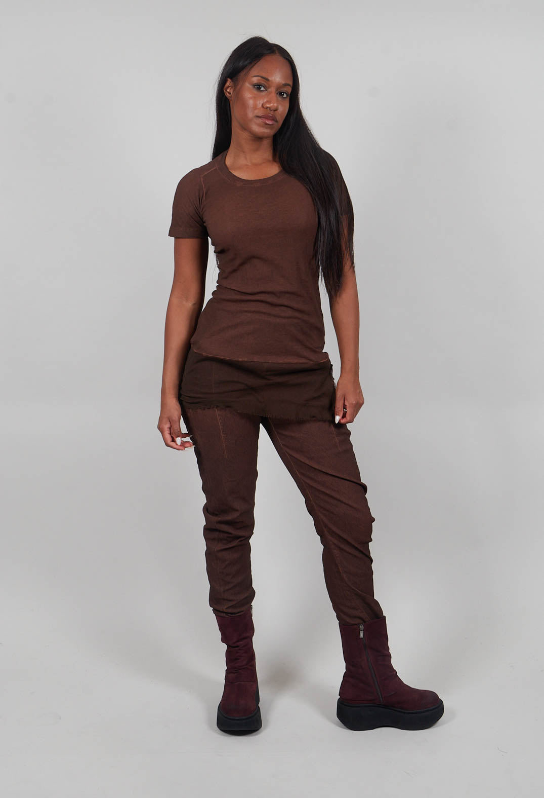 T-Shirt with Sheer Hem in Henna Cloud  - 2340501