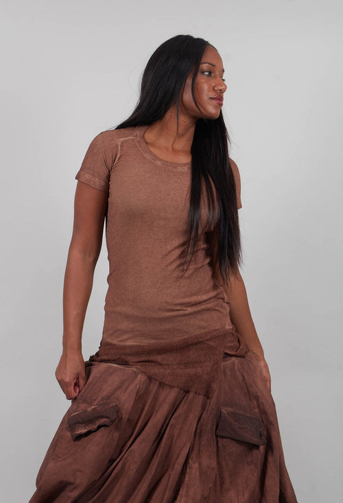 T-Shirt with Sheer Hem in Terracotta Cloud  - 2340501