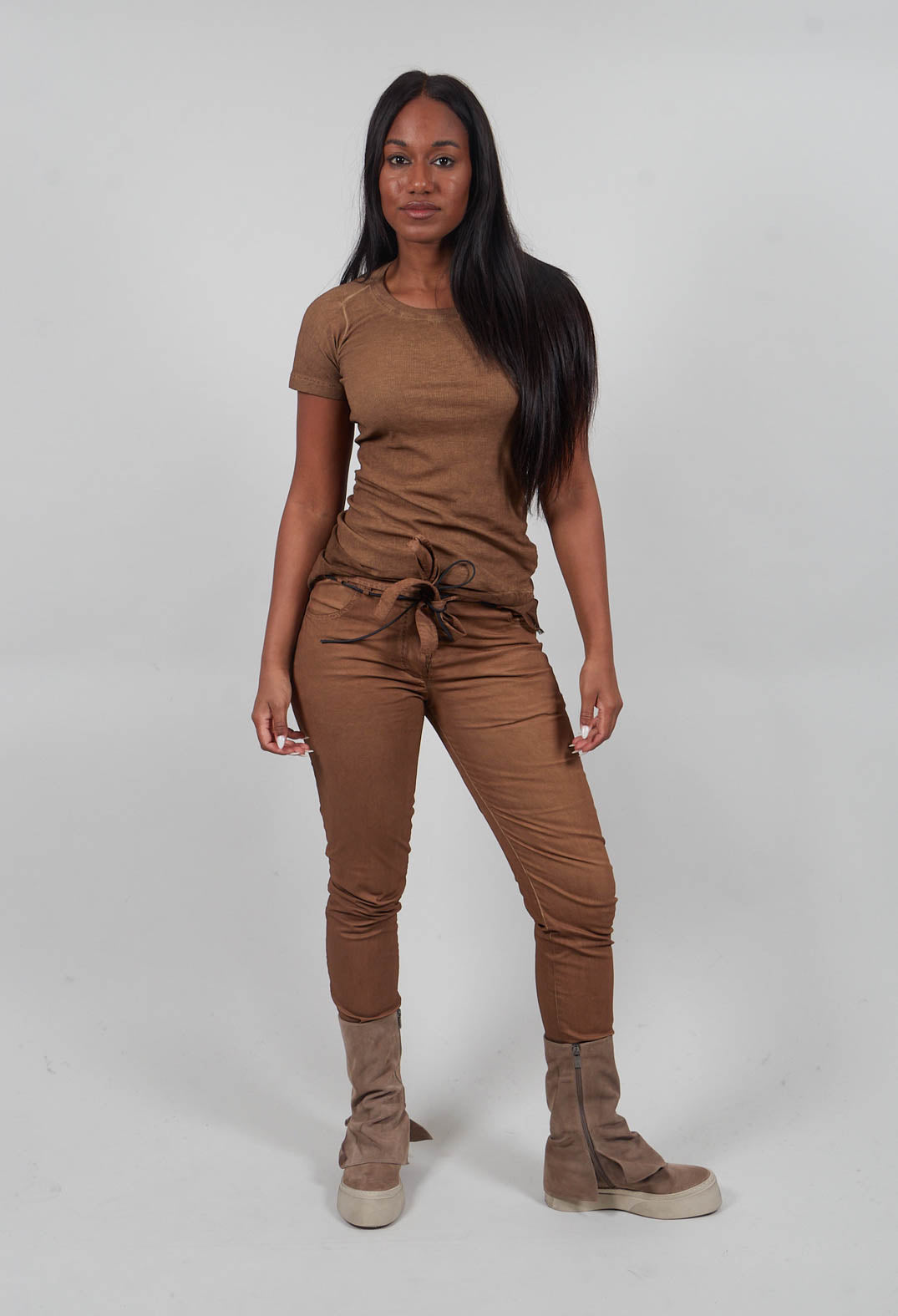T-Shirt with Sheer Hem in Dakar Cloud - 2340501