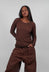 Long Sleeve T-Shirt with Sheer Hem in Henna Cloud  - 2340503
