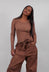 Long Sleeve T-Shirt with Sheer Hem in Terracotta Cloud  - 2340503