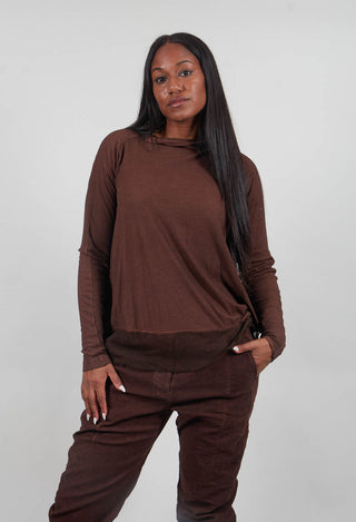 A-Line Top with Sheer Hem in Henna Cloud  - 2340506