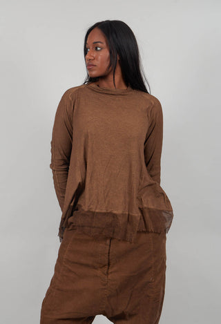 A-Line Top with Sheer Hem in Dakar Cloud  - 2340506