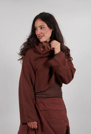 High Open Neck Jumper in Henna - 2350703