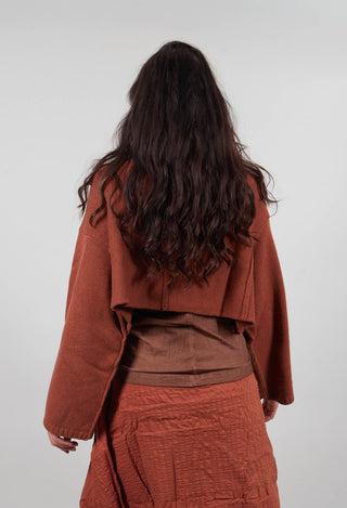 High Open Neck Jumper in Terracotta   - 2350703