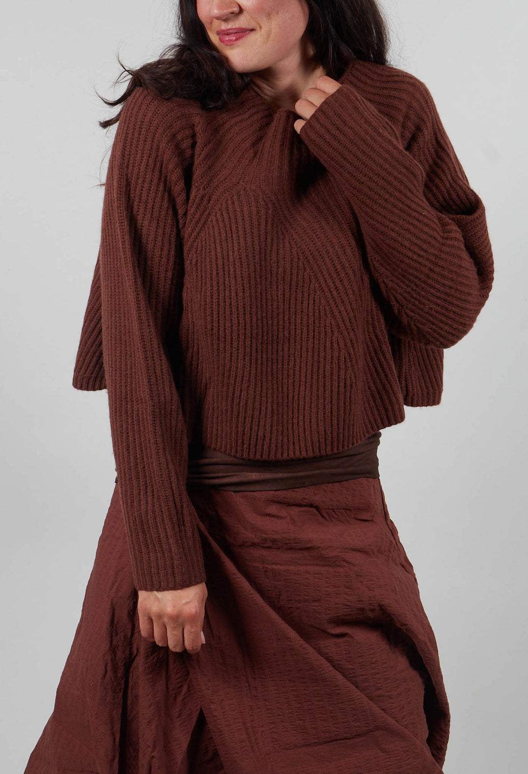 Ribbed Jumper in Henna  - 2350710
