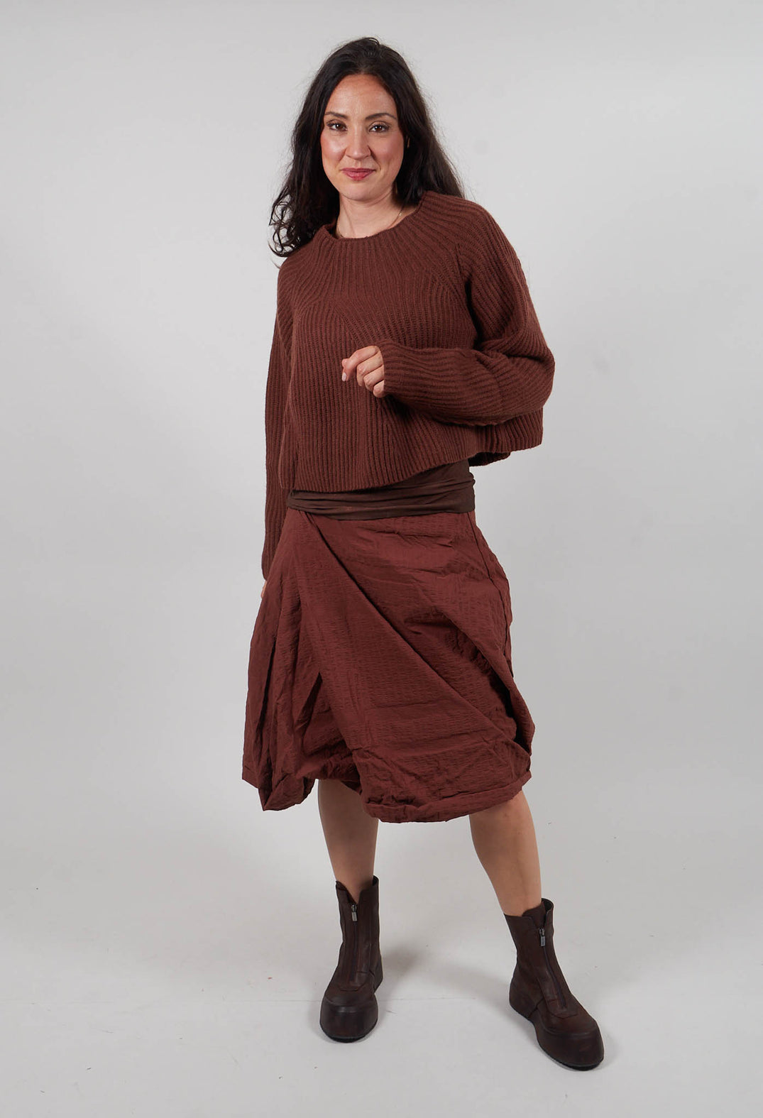 Ribbed Jumper in Henna  - 2350710