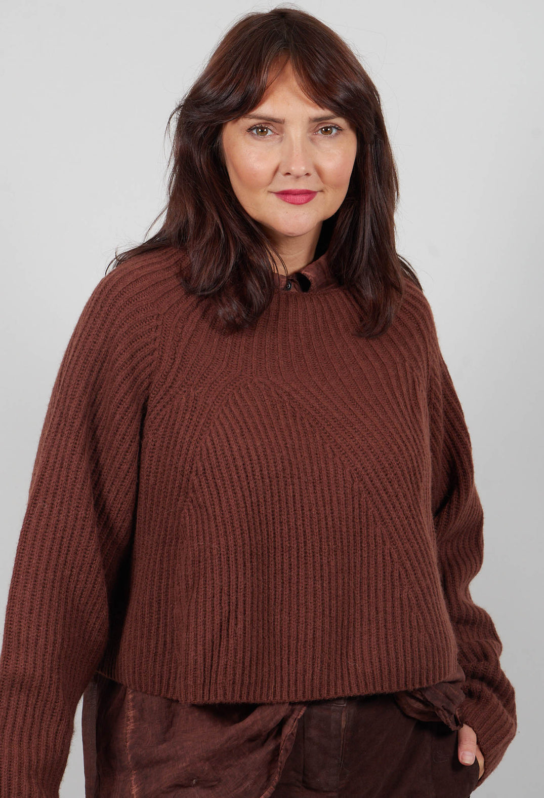Ribbed Jumper in Henna  - 2350710