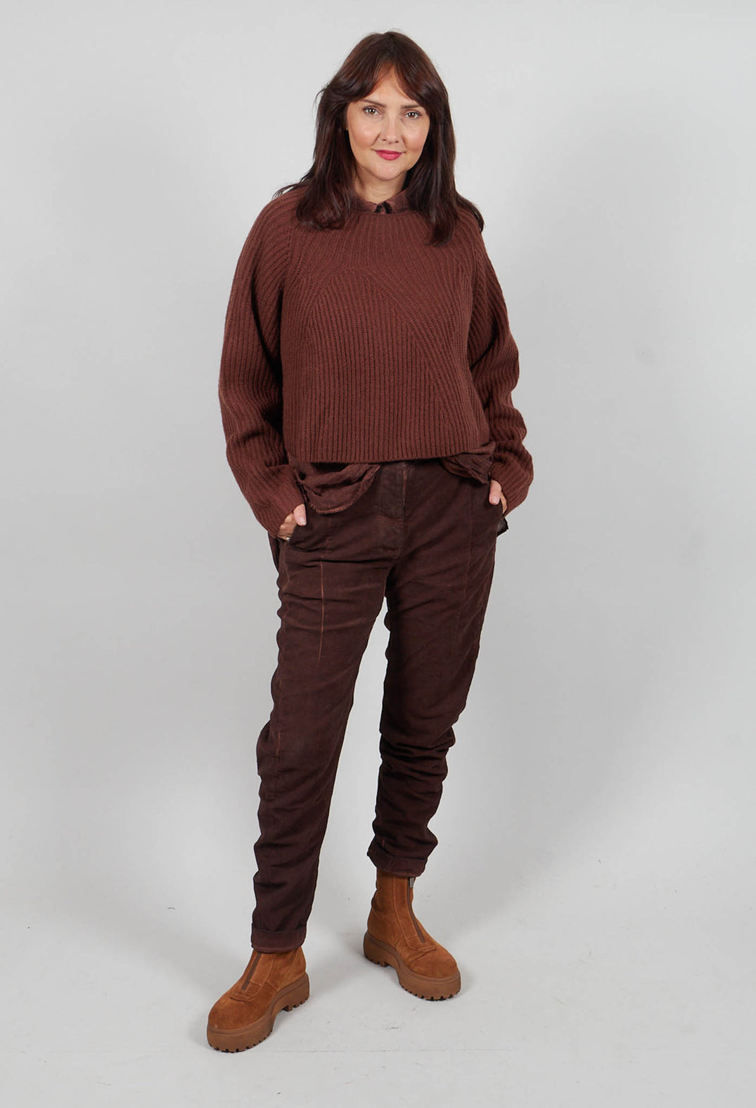 Ribbed Jumper in Henna  - 2350710