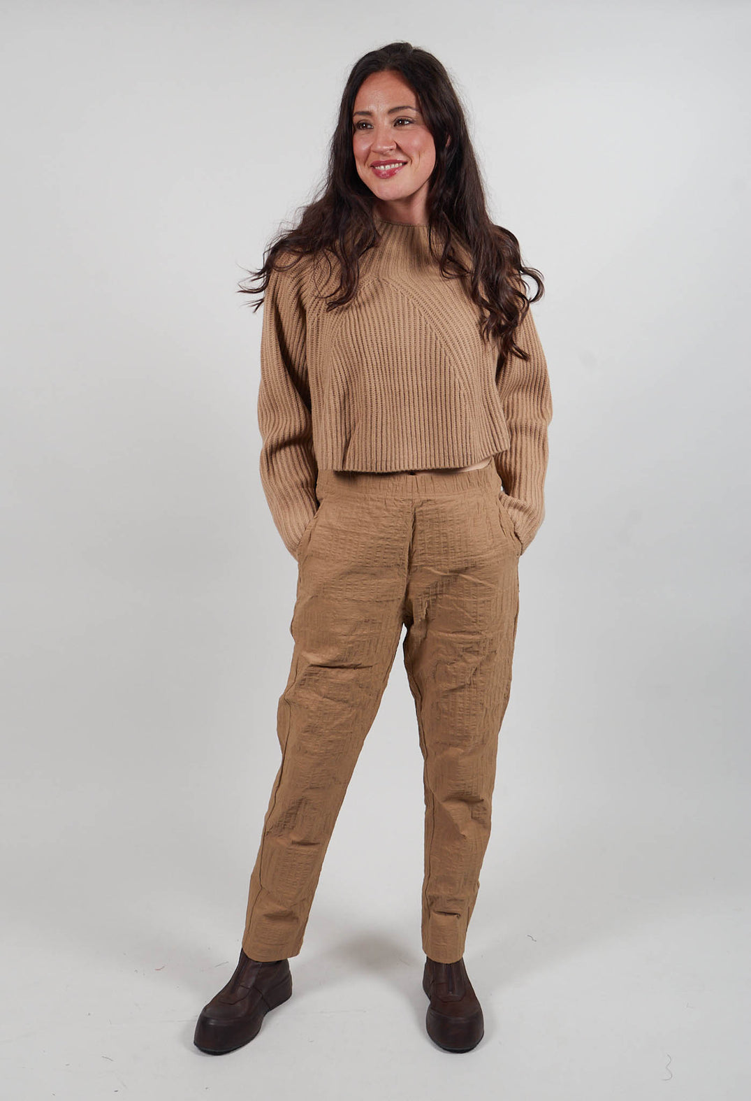 Ribbed Jumper in Clay  - 2350710