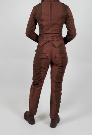 Slim Fit Trousers in Henna Cloud Stripe  - 2390101