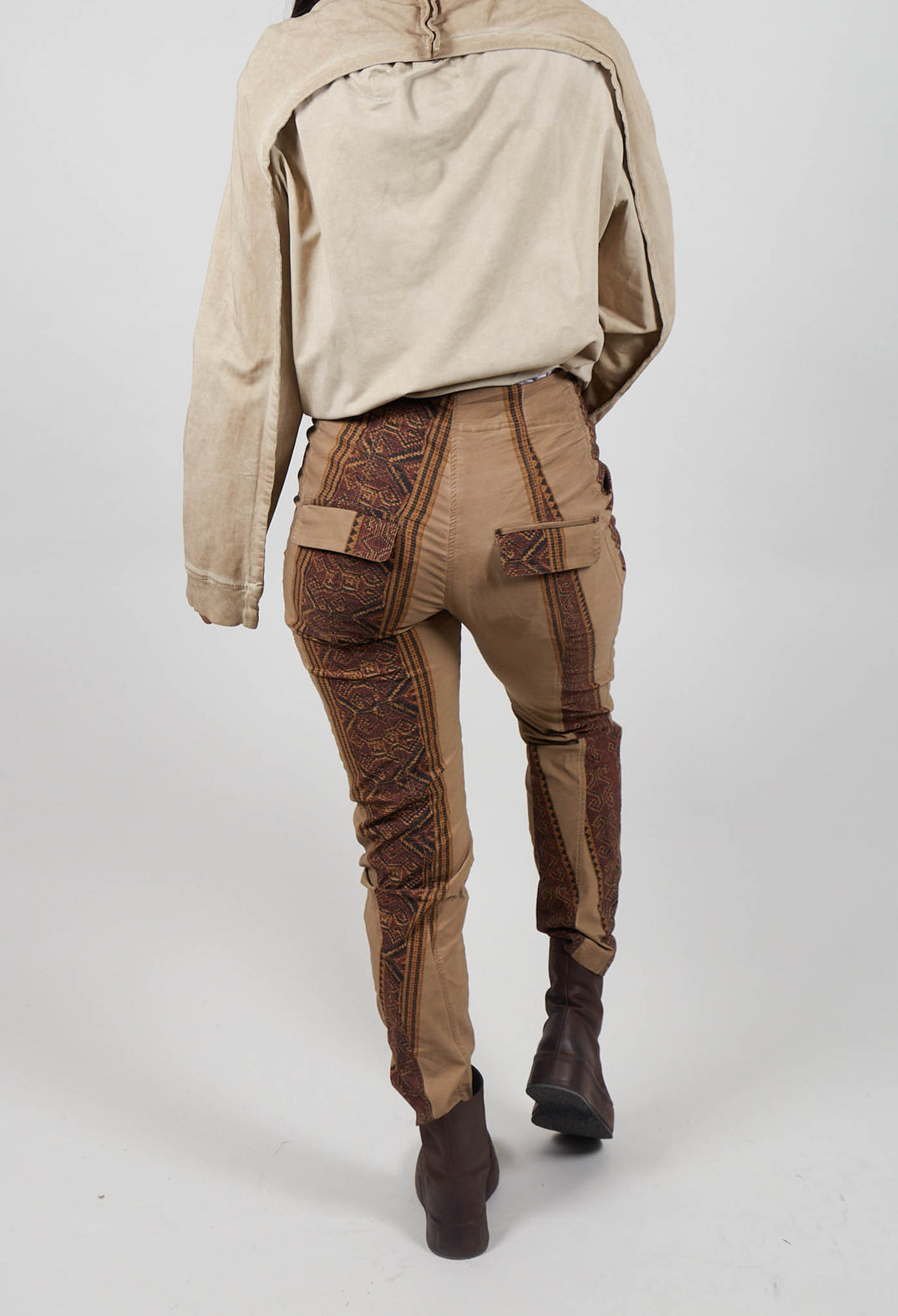 Slim Fit Trousers in Clay Cloud Stripe  - 2390101