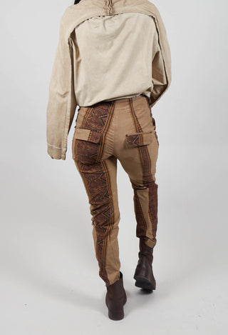 Slim Fit Trousers in Clay Cloud Stripe  - 2390101